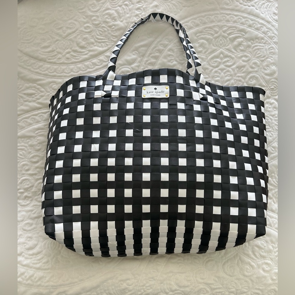 Kate Spade Black and White Gingham Tote